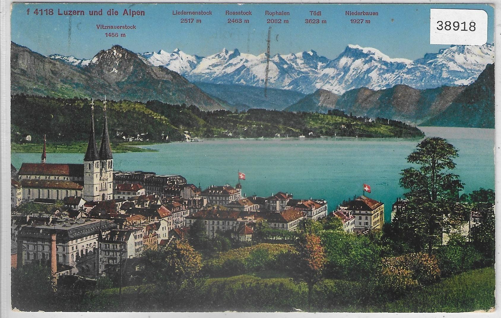 Cartoline postali: Luzern und die Alpen - Litho – Usato da Ettingen venduto da Kartenplanet