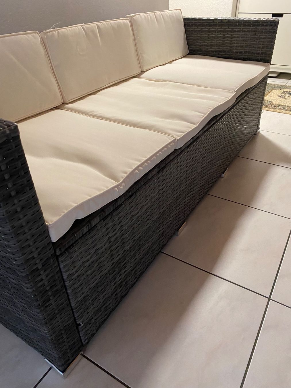 Divani: Polyrattan- Lounge Set, 3er-Sitzbank – Usato da Wängi venduto da inf_2hrj