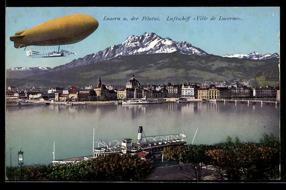 Cartoline postali: Luzern, Zeppelin Ville de Lucerne und de – Usato da Berlin venduto da bartko-reher