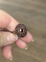 Böhmische-Granaten-Ring in Silber vergoldet