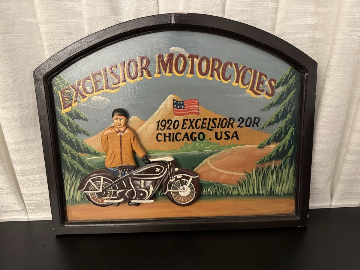 Ecriteaux: Escelsior Motorcycles Holzschild – D'occasion à Lenzburg par Meister_k