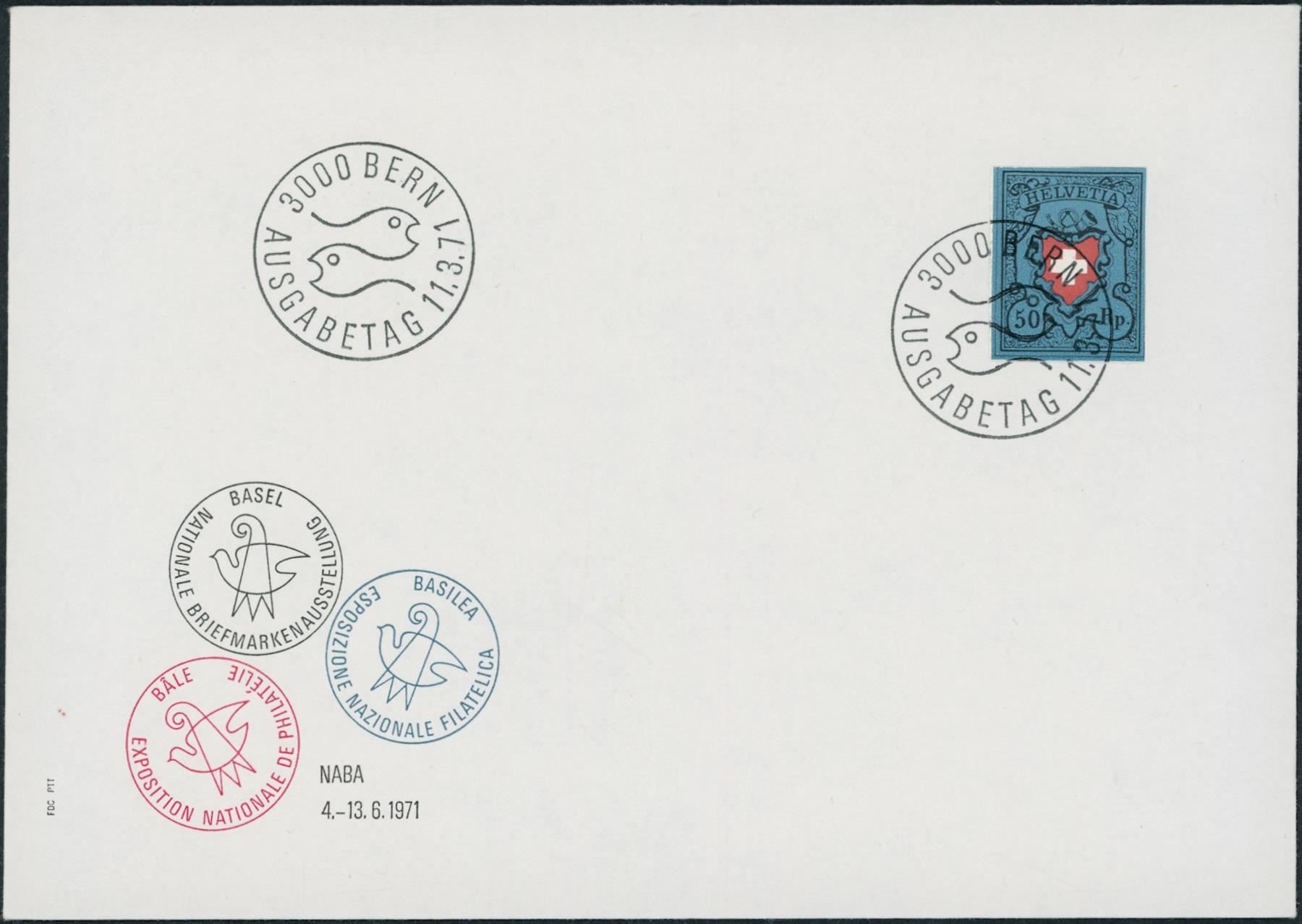 Tutti i francobolli: 1971 - Naba - Blockausschnitte - FDC U1 – Usato da Schindellegi venduto da leecollect 2