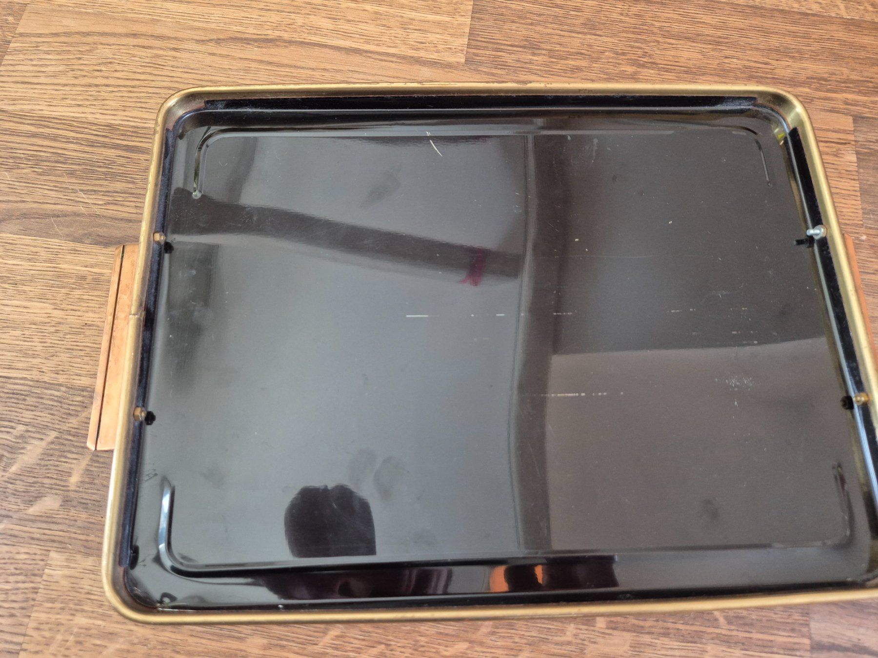 Tablet PC: Vintage mirror and brass tray – Usato da Zürich venduto da monadiederich 1