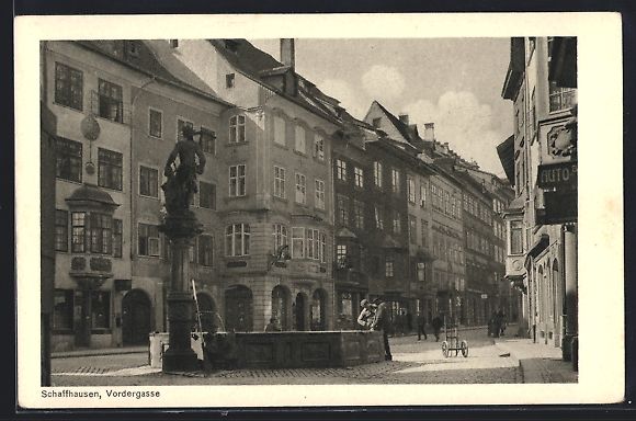 Cartoline postali: Schaffhausen, Strasse Vordergasse mit Br – Usato da Berlin venduto da bartko-reher