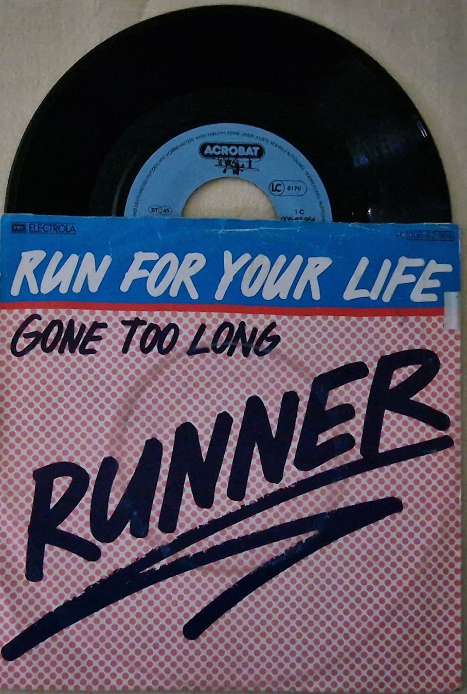 Dischi in vinile: Runner Single – Run For Your Life / Gone Too Long – Usato da Root venduto da atelier22