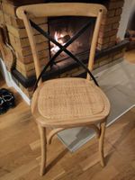 2x chaises en bois et metal
