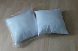 2 Kissen weiss 45x45 cm