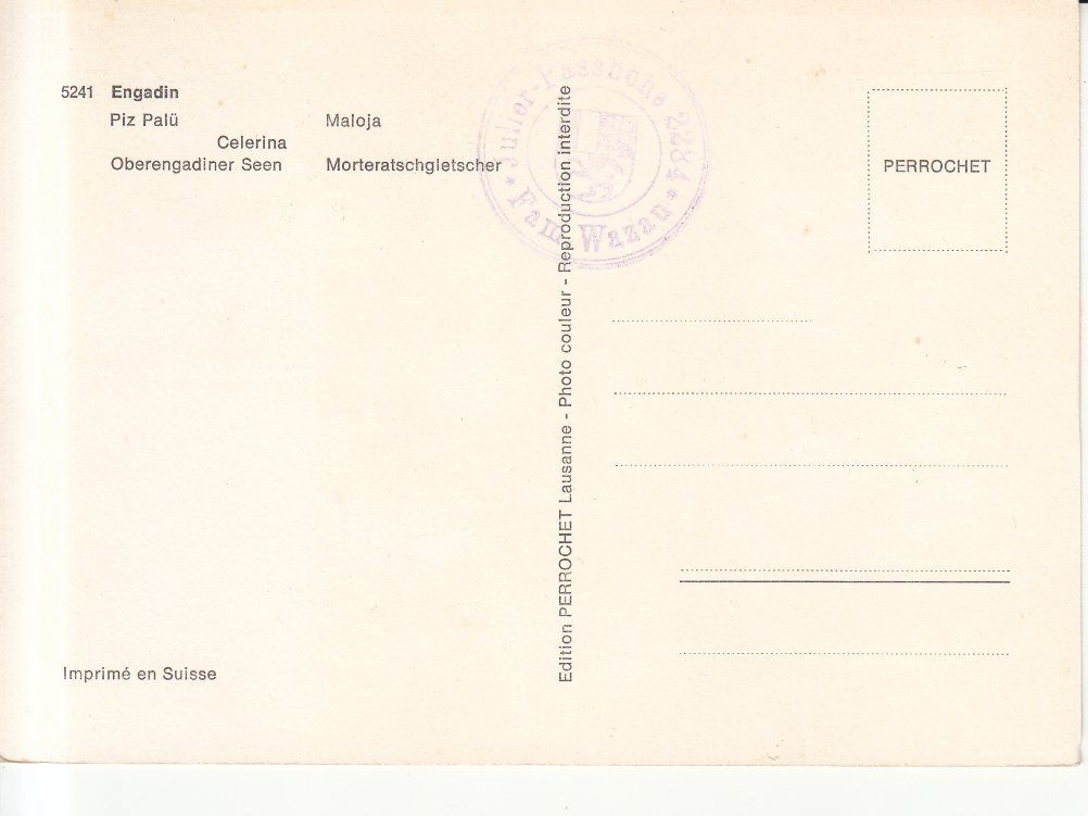 Cartoline postali: Engadin ca. 1970 – Usato da Bürglen TG venduto da StampGraf 1