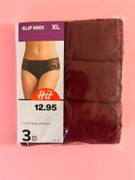 Slip Midi, Migros, Grösse XL (Dunkelrot, 3 Stück)