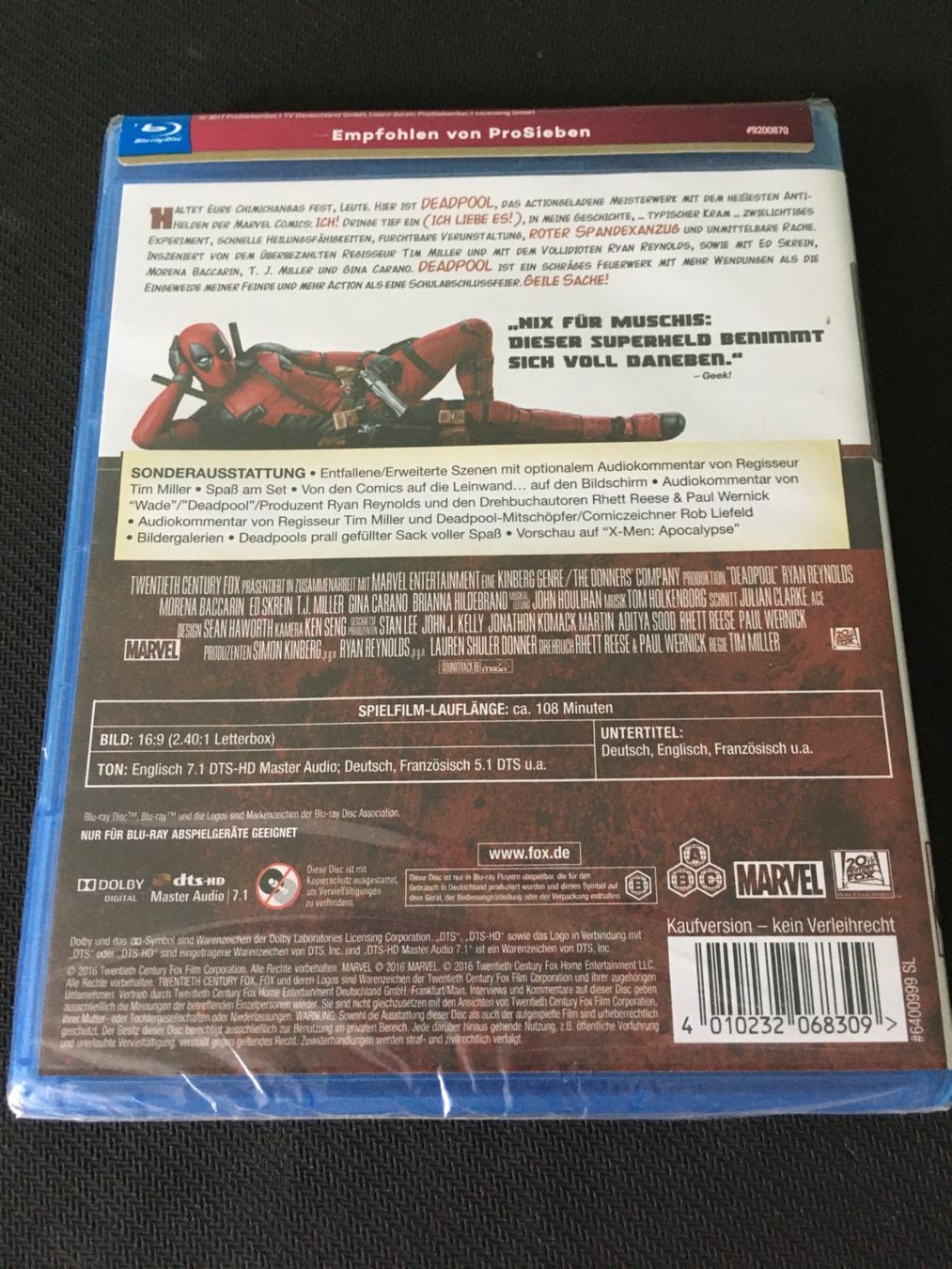 Tutti i DVDs: Deadpool [Blu-ray] (neu&Ovp) – Nuovo e nell'imballaggio originale da St.Gallen venduto da MedienJoe 1