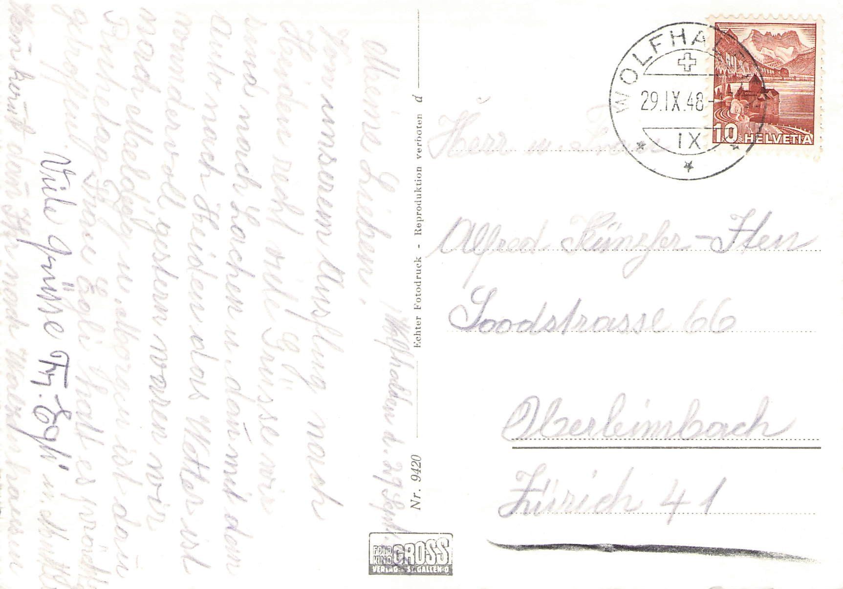 Cartoline postali: #Appenzeller - Senn , gel. 1948 – Usato da Reichenburg venduto da Pipo-67 1