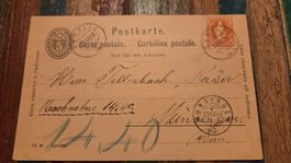 1898 Ganzsache Nachnahme mit Stehende Helvetia