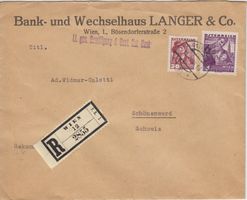 R-Brief 1936 Wien - Schönenwerd