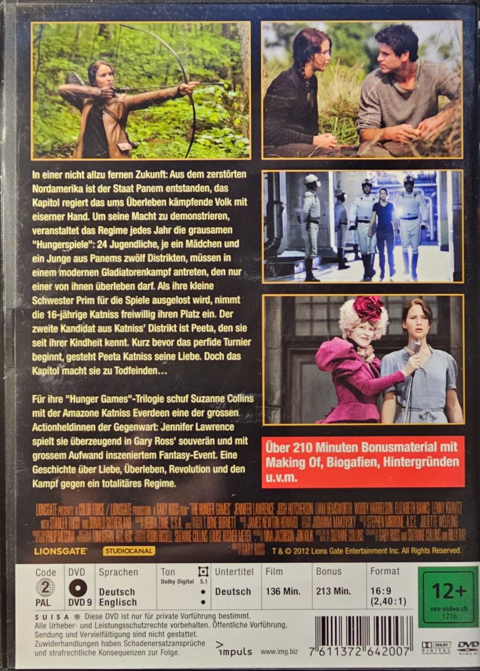 Tutti i DVDs: Die Tribute von Panem - The Hunger Games – Usato da Wahlen b. Laufen venduto da Cg10 1