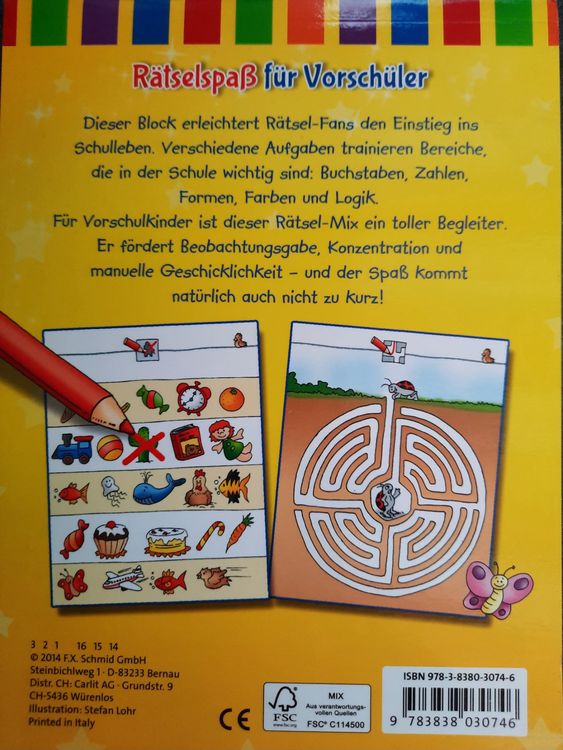 Rätselspass Block für Kinder ab Vorschulalter (Neu (gemäss Beschreibung