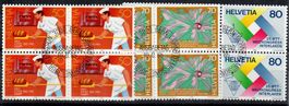 1985, 4er-Blöcke mit Ersttagstempelung, SBK 717 - 719