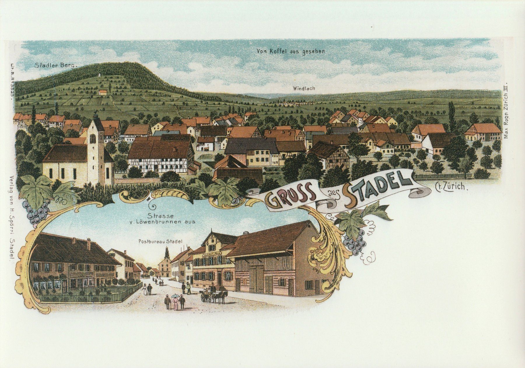 Foto & Immagini: Gruss aus Stadel - (Litho um 1900) – Usato da Fällanden venduto da Blausegelfliege