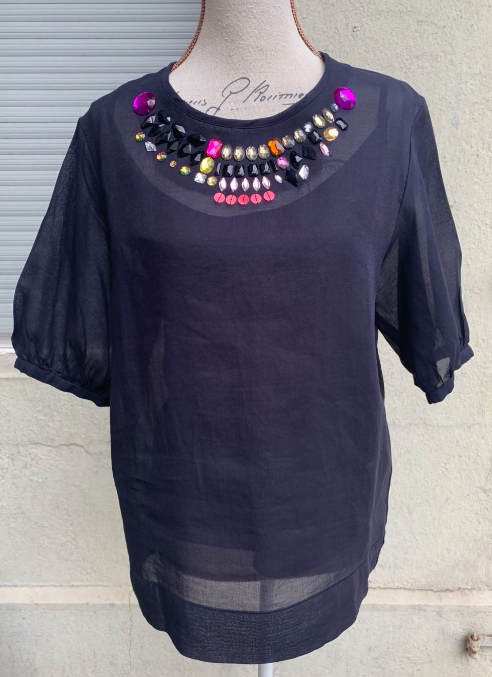 Sonia Rykiel Top: Superbe pull blouse avec top  SONIA BY SONIA RYKIEL strass – Nuovo (secondo la descrizione) da Martigny venduto da only__you