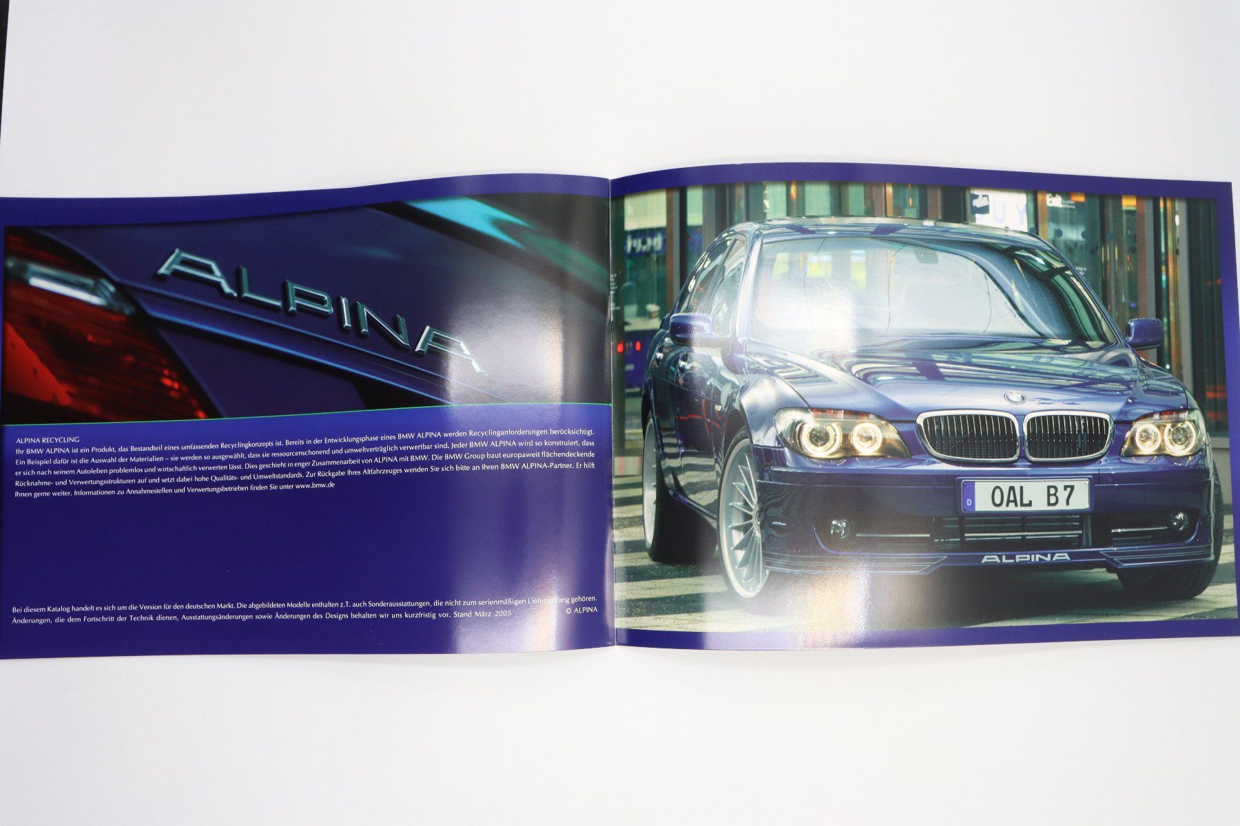 Alpina Documenti: BMW Alpina B7 2005 Prospekt – Usato da Bühl b.Aarberg venduto da Collectorpassions 8