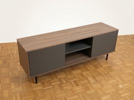 Modernes TV-Möbel / Lowboard in Holzoptik & Anthrazit