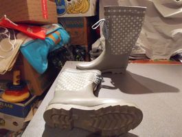Gummistiefel / Regenstiefel Grösse 40, grau, Bändel
