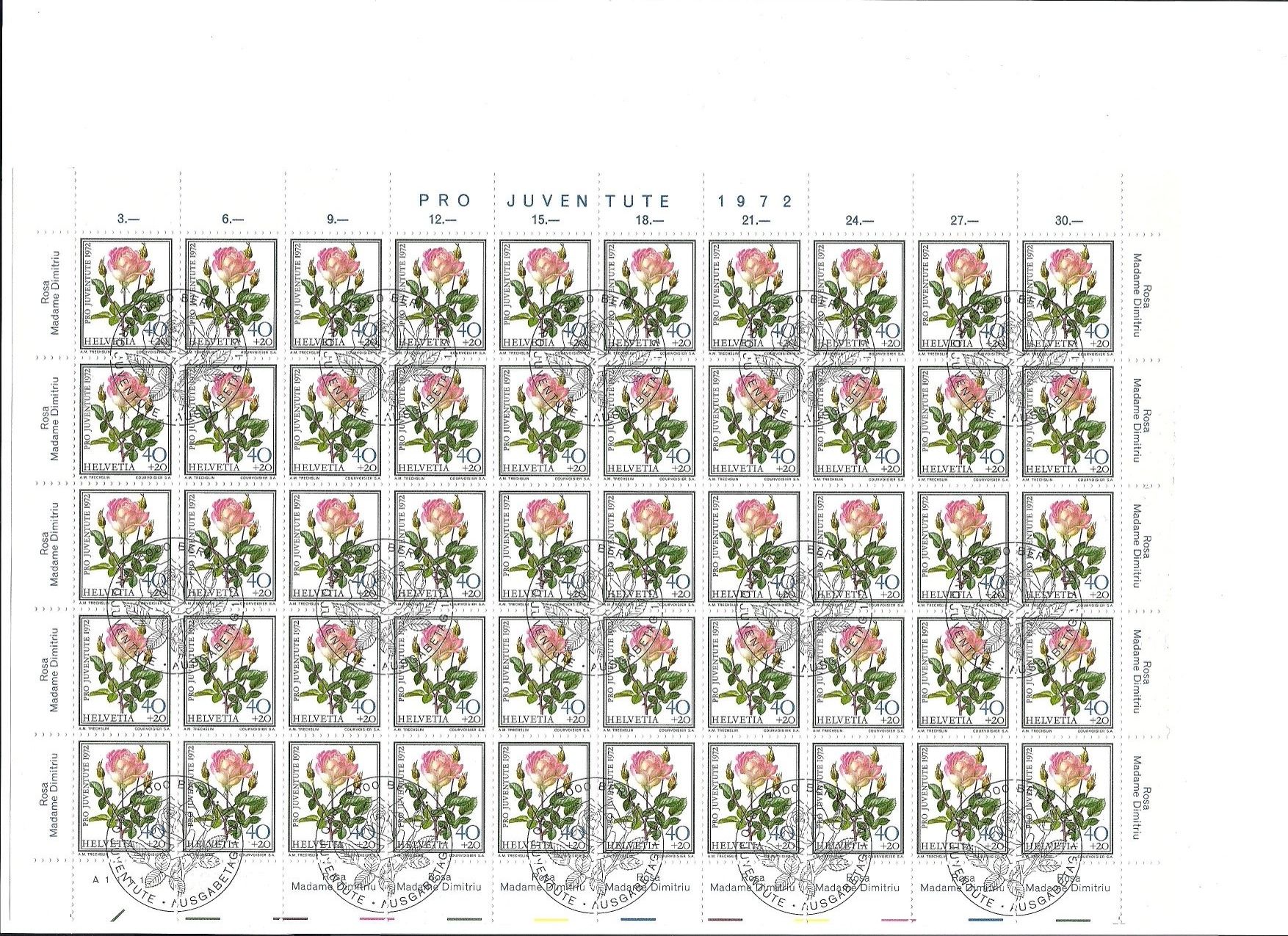 Tutti i francobolli: Briefmarken Bogen Pro Juventute 1972 – Usato da Caslano venduto da alaniselin