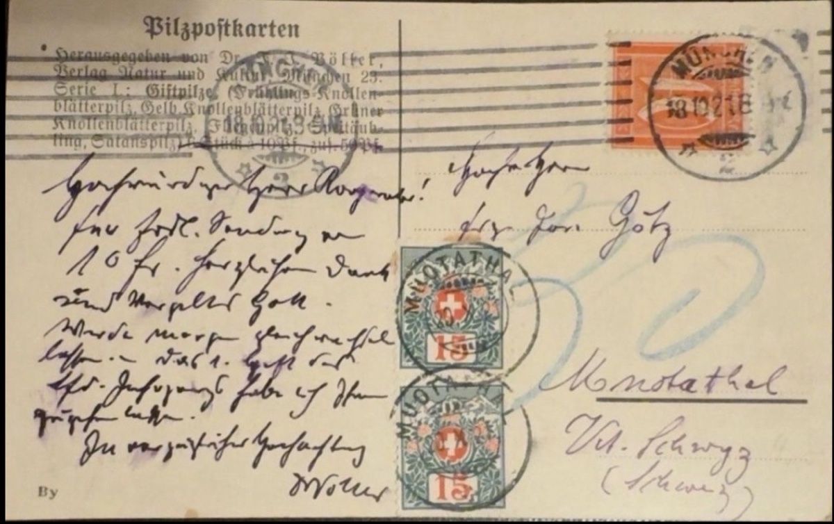 Ansichtskarten: Pilzpostkarten Serie 1 gebraucht – Gebraucht aus birsfelden von tim0444