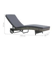 Liegestuhl Rattan mit Räder NEU