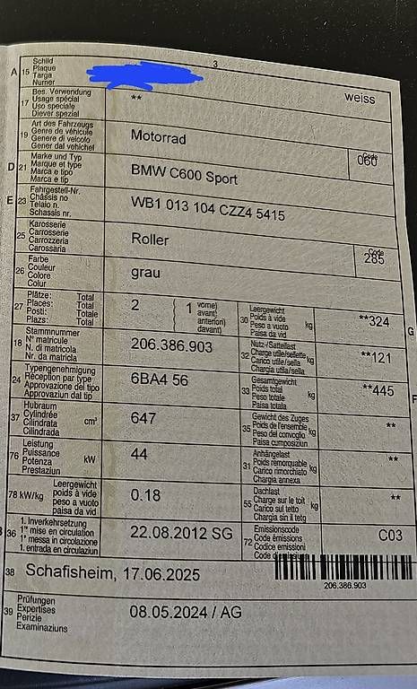Scooter: BMW C600 Sport – Usato da Frenkendorf venduto da dak_7vcp 4