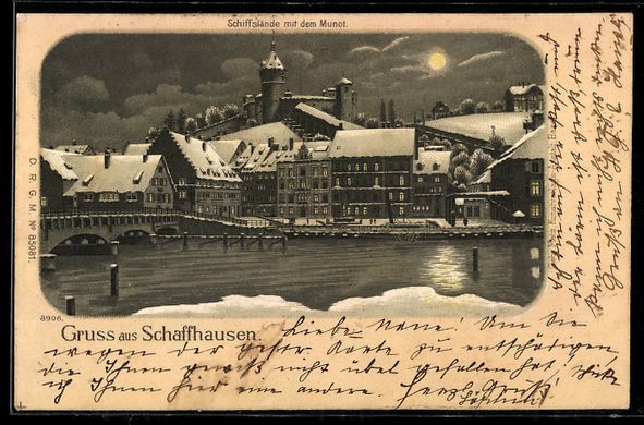 Cartoline postali: Litho Schaffhausen, Schiffslände mit de – Usato da Berlin venduto da bartko-reher