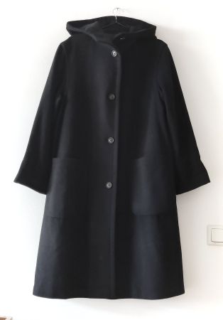 BURBERRY Cashmere Wool-Mantel Gehrock Kapuze Wolle Gr.42