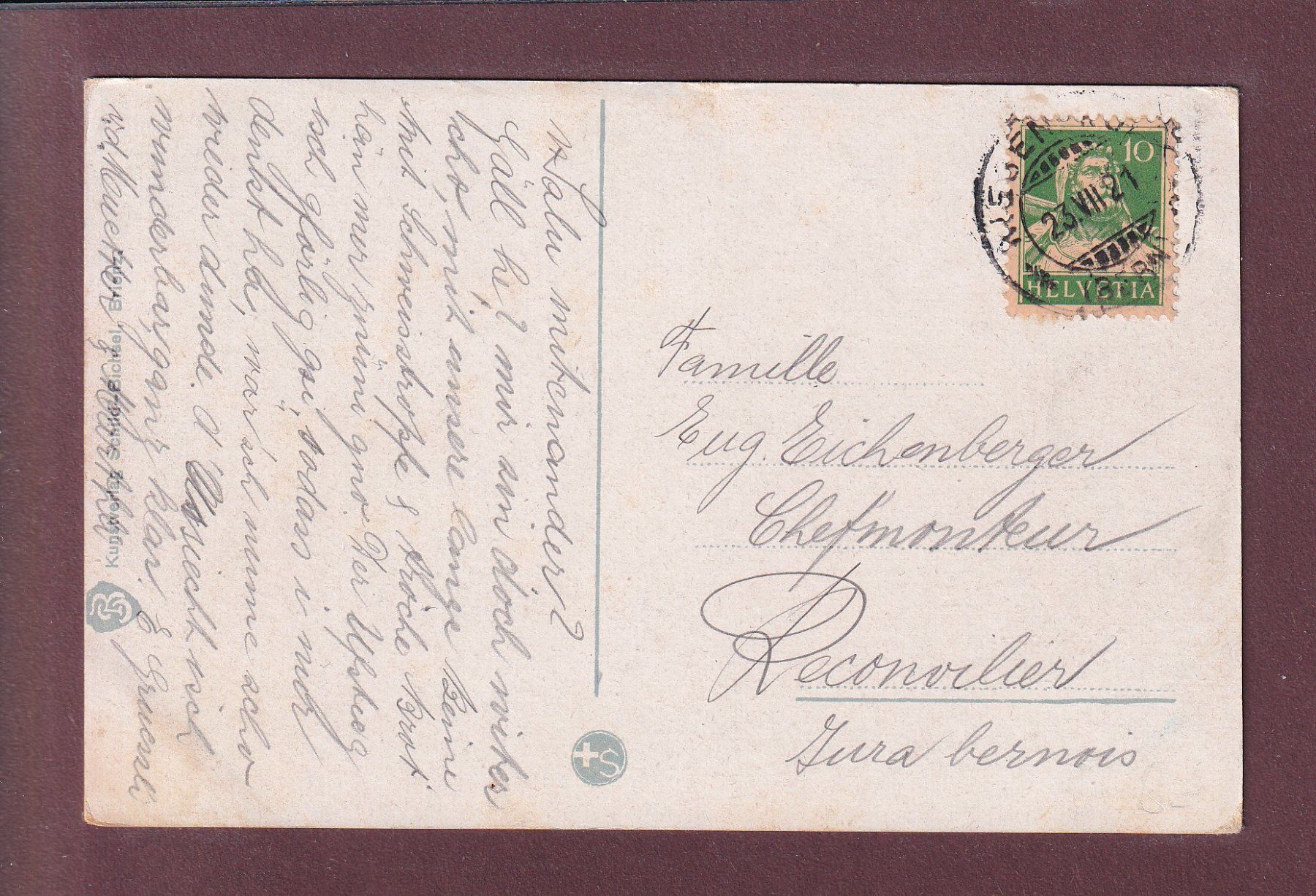 Ansichtskarten: NIESEN-KULM - 1921 – Gebraucht aus Pully von nicecards 1