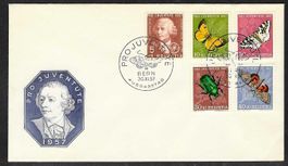 1957, J168-172, Serie auf illustriertem + unadr. FDC (15943)