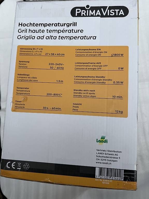 Griglie: Hochtemperaturgrill NEU & OVP – Usato da Koppigen venduto da Ekos 2