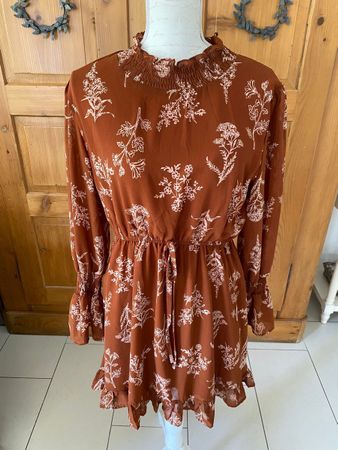 Shein Kleid, orange, braun Gr. S