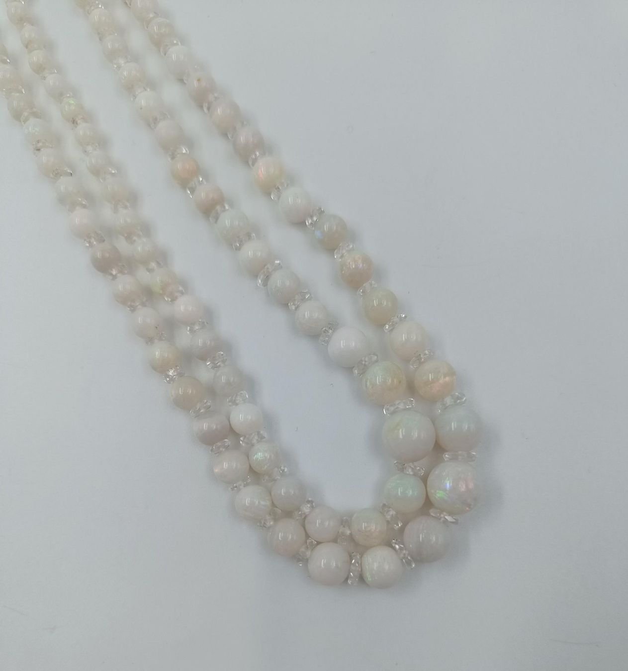Ketten: WEISSES OPAL COLLIER MIT BERGKRISTALLEN – Gebraucht aus Luzern von EdiGem 5