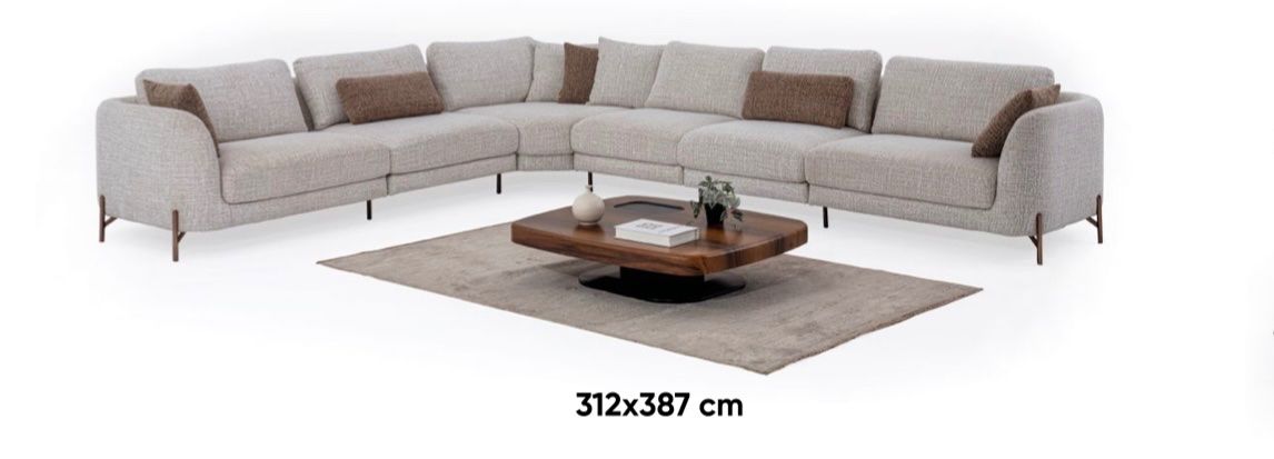 Divani: Neue moderne Ecksofa mit Sessel beige Stoff – Nuovo (secondo la descrizione) da Schwarzenbach SG venduto da eva_28pl 1