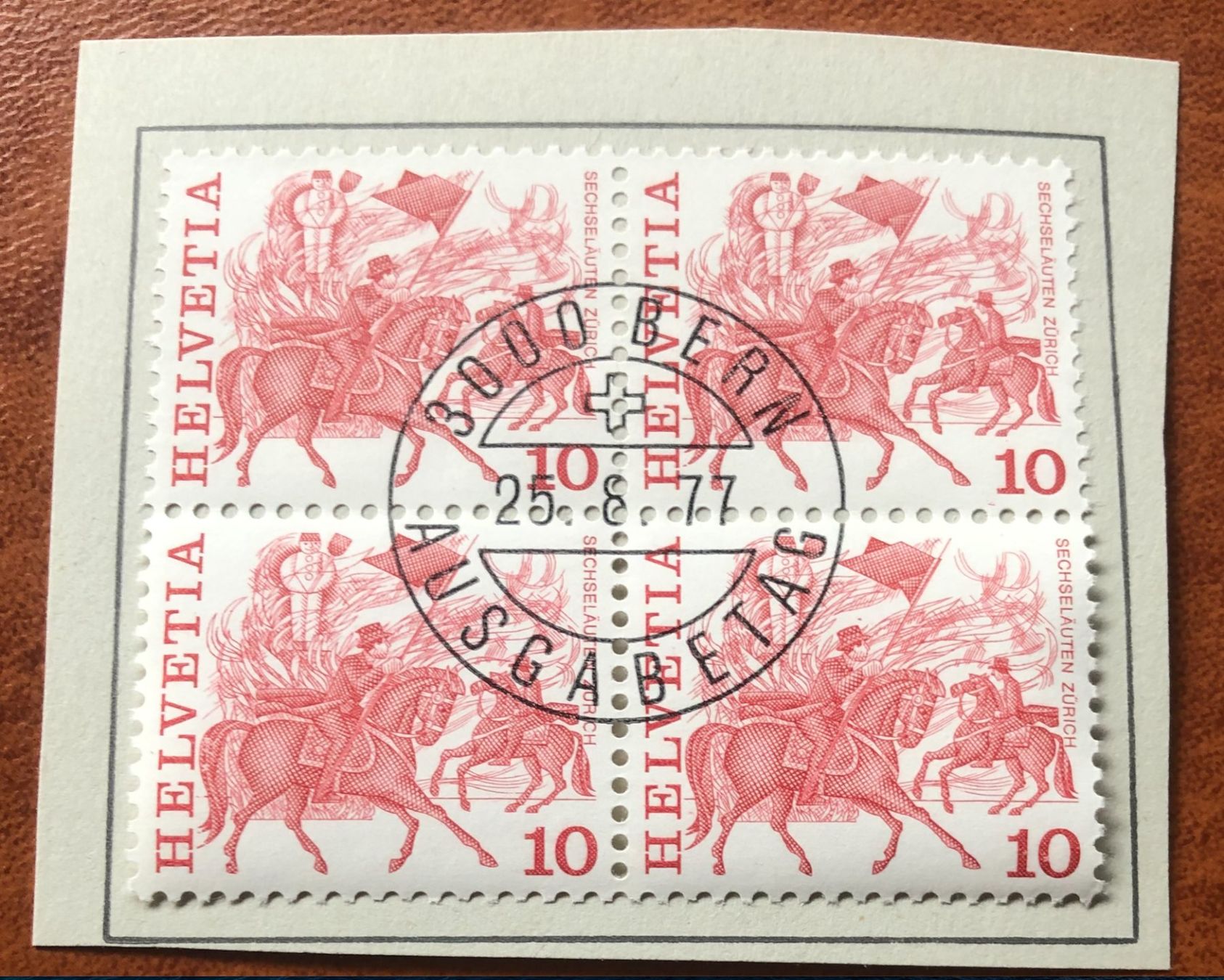 Tutti i francobolli: 4 er Block Nr.595 mit Papier Stempel Bern – Usato da Aarau venduto da Billa007