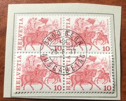 4 er Block Nr.595 mit Papier Stempel Bern