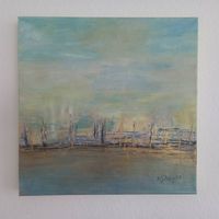 Acryl-Bild, am Hafen.