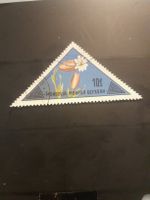 Timbre rare de Mongolie, forme triangle, collection!