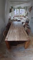 Esstisch Teak Holz Massiv mit 6 Stühle Panton Chair Vitra