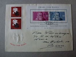 Block ++ IMABA 1948 Basel auf Brief