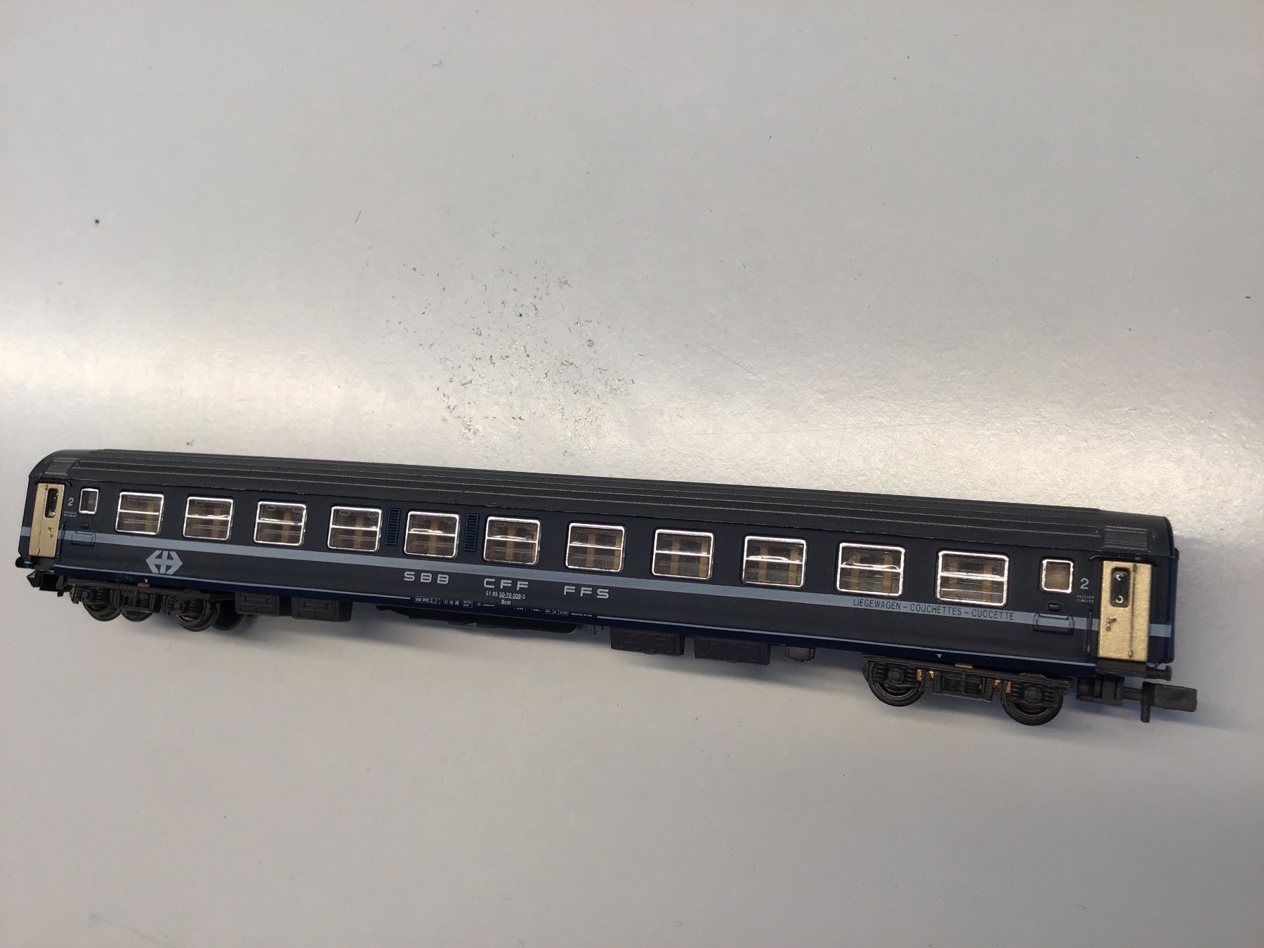 Hobbytrain Modellini di ferrovie: SBB CFF FFS Modellbahnwagen 2. Klasse HOBBYTRAIN SPUR N – Usato da Männedorf venduto da Modelle-aller-Art 1