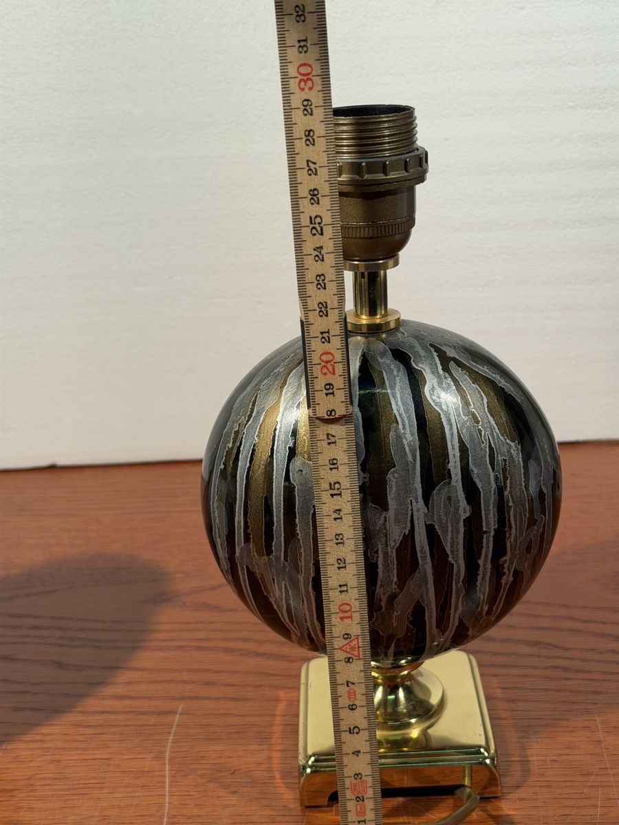 Lampade: Hollywood Regency Brass & Ceramic Table Lamp 1970 – Usato da Lausanne venduto da artnouveau04 6