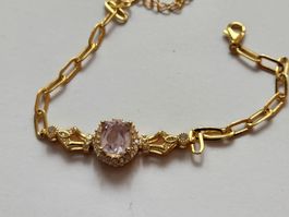 Goldarmband mit Kunzit aus 925er Silber neu! Geschenkidee