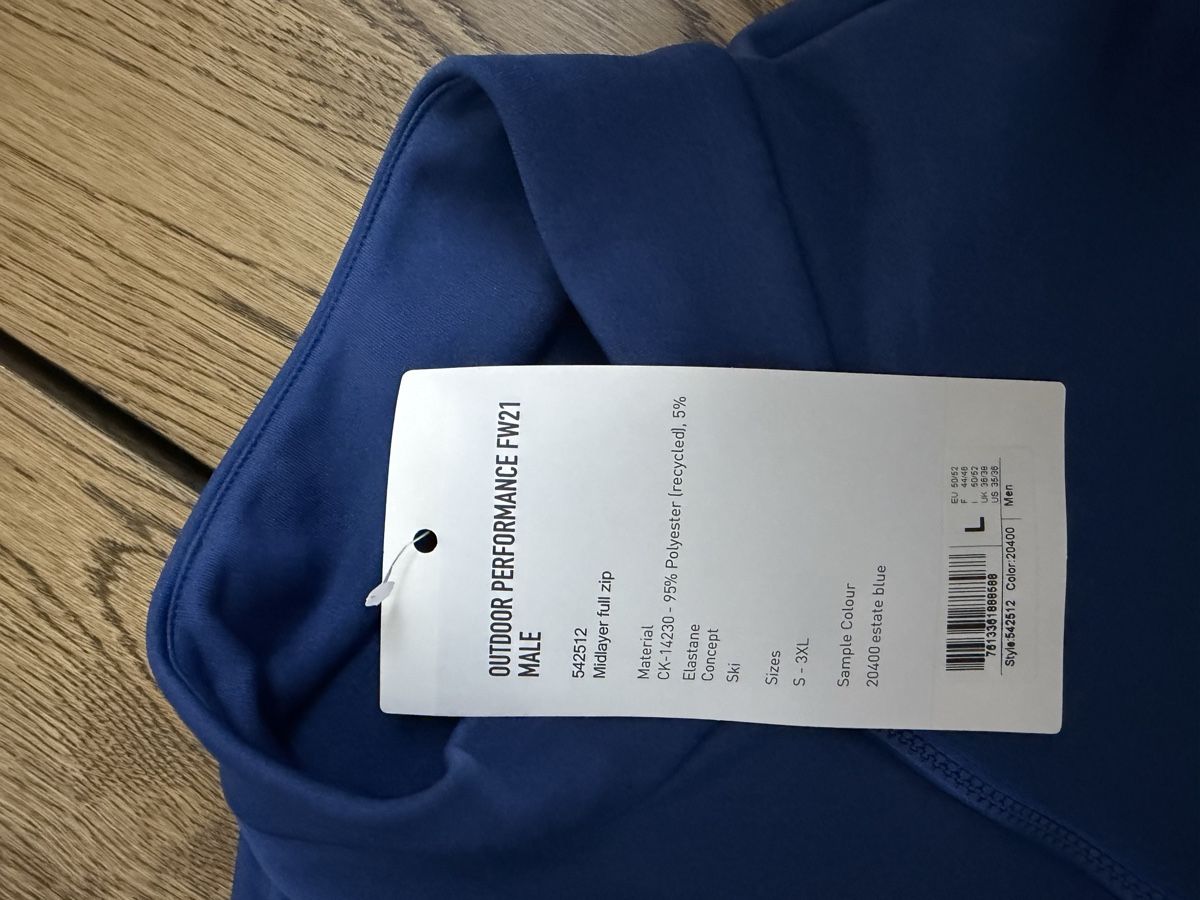 Odlo Giacche: Odlo Outdoor Performance Midlayer Full Zip - Blau - L Neu mi – Nuovo (secondo la descrizione) da Zürich venduto da nio_py9m 1
