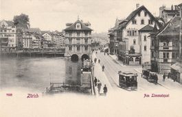 Zürich Limmatquai mit Tram