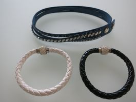 Armbandset 3-teilig blau, weiss und schwarz