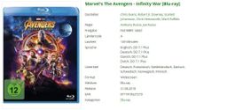 Avengers 3 - Infinity War (Blu-Ray)